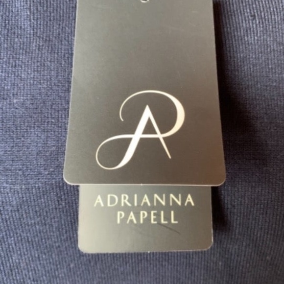 ADRIANNA PAPELL Navy Knit Puff Sleeve *NWT* - Picture 8 of 8